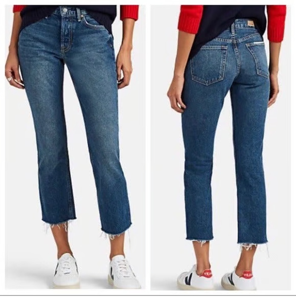 NWT GRLFRND Tatum Mid-Rise Denim Slim Fit Straight Leg Jeans Blue Womens Size 29